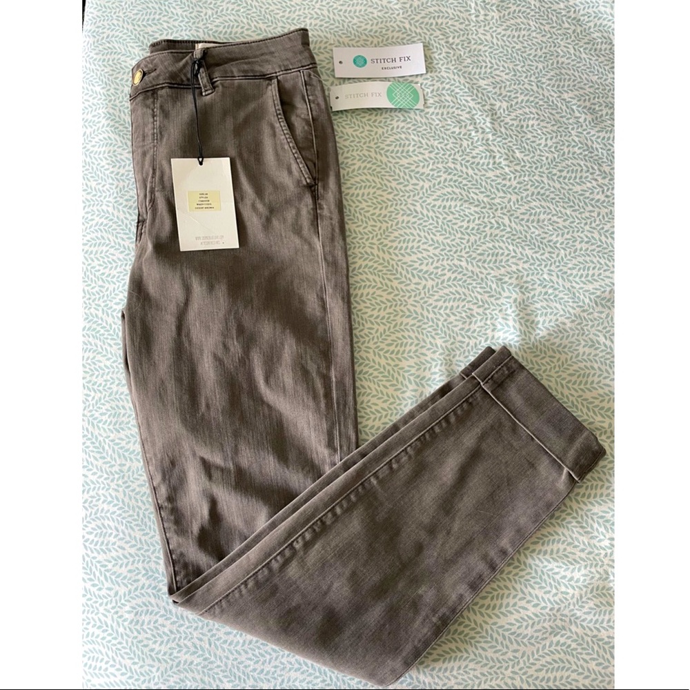 Brown Cosmic Blue Love Cuffed Pants